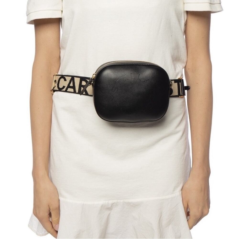 Stella McCartney Perforated Logo Crossbody Bag and Belt Bag Black W/ Tags Gift - Picture 13 of 15